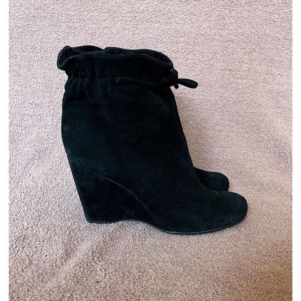Kate Spade Black Suede Ankle Tie Boots Women’s Size 10